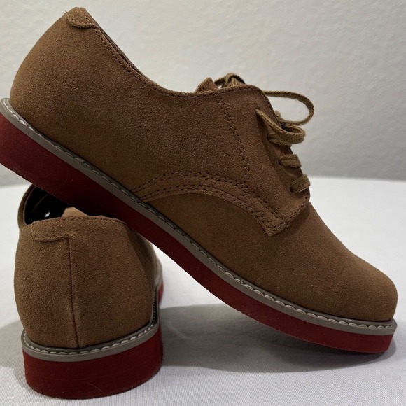 Sperry Top-Sider Caspian Boys Tan Suede Oxford Dress Shoes Red Sole Size 4M NWOT - Picture 5 of 7